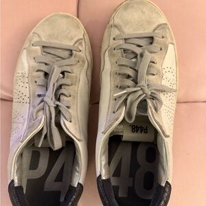 P448 White, Silver & Black Sneakers